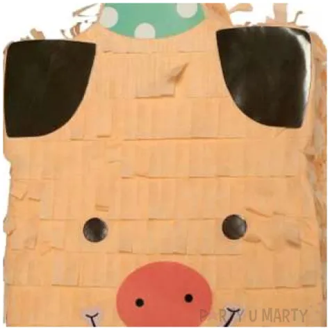 piniata mini swinka z czapeczka unique 18 x 9 cm