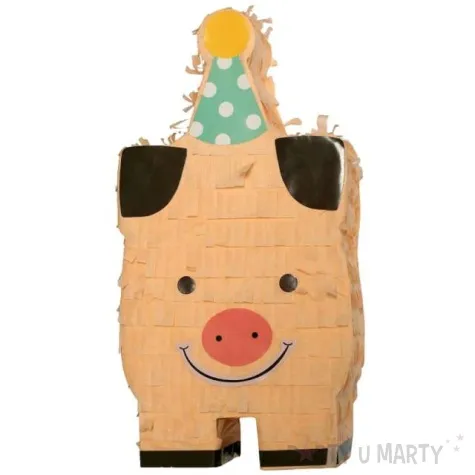 piniata mini swinka z czapeczka unique 18 x 9 cm