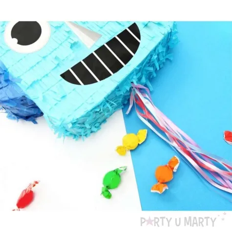 piniata robot glowa niebieski godan 32 5 x 30 cm