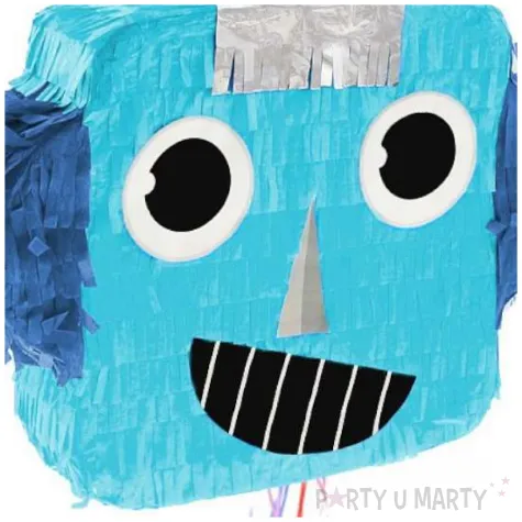 piniata robot glowa niebieski godan 32 5 x 30 cm