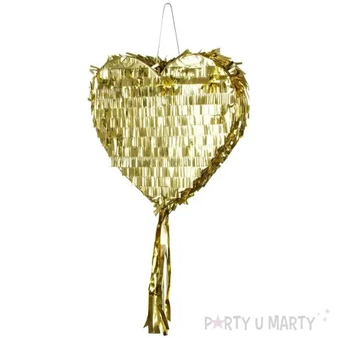 piniata serce skladana zloty partydeco 36 x 32 x 10 cm