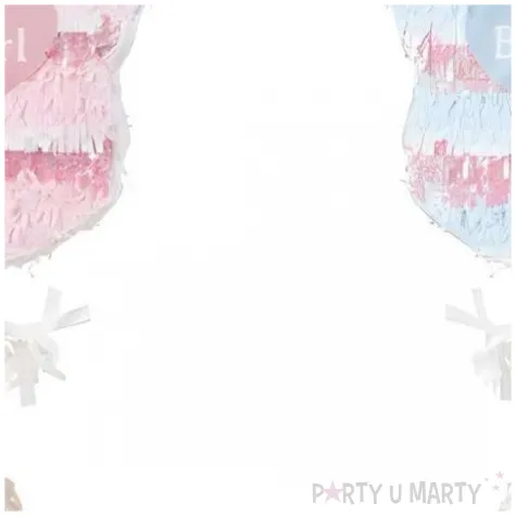 piniata skladana dwustronna dekoracja na gender reveal boy or girl body dzieciece 30 x 35 x 8 cm