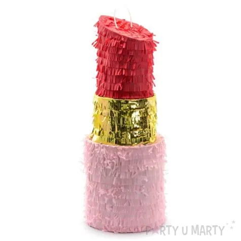 piniata szminka rozowy partydeco 54 x 20 cm