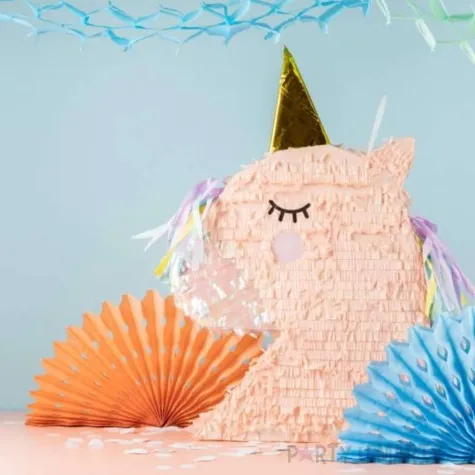 piniata teczowy jednorozec brzoskwiniowy folat 50 x 45 cm