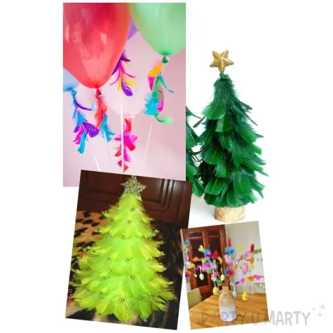 piorka dekoracyjne biale pudelko