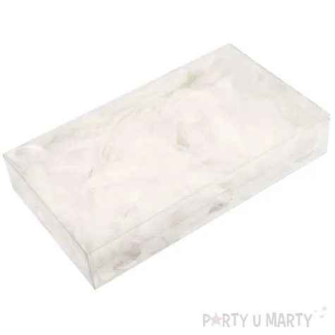 piorka dekoracyjne biale pudelko