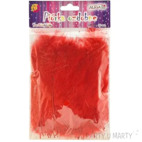 piorka dekoracyjne classic czerwone aliga 10 12 cm 50 szt