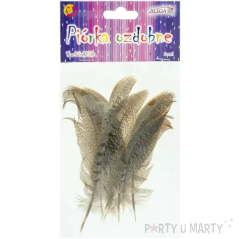 piorka dekoracyjne classic szaro brazowe aliga 10 15 cm 8 szt