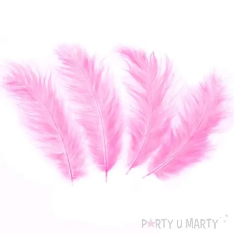 piorka dekoracyjne dlugie rozowe partypal 10 15 cm 50 szt