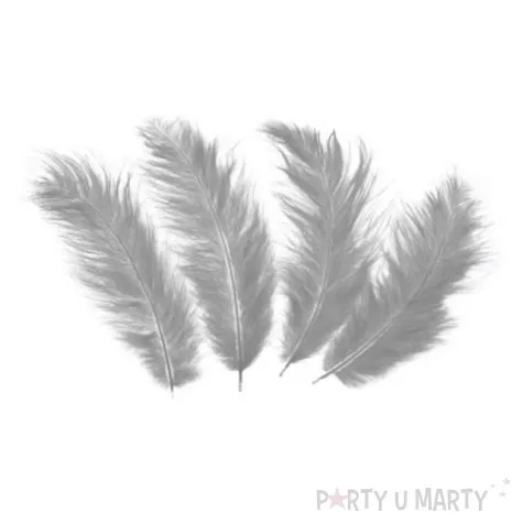 piorka dekoracyjne dlugie szare partypal 10 12 cm 50 szt