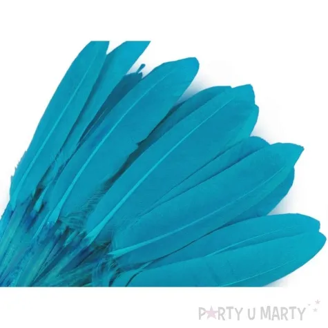piorka dekoracyjne gesie turkusowy niebieski stoklasa 9 14 cm 20 szt