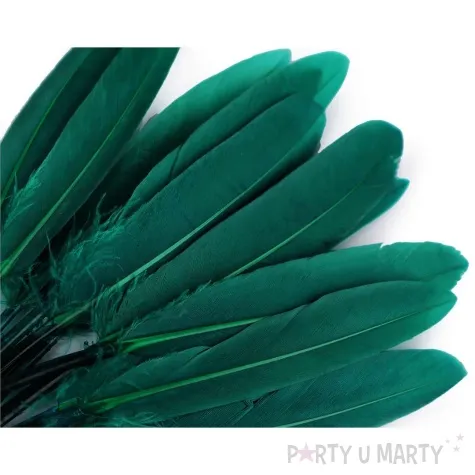 piorka dekoracyjne gesie zielony ciemny stoklasa 9 14 cm 20 szt