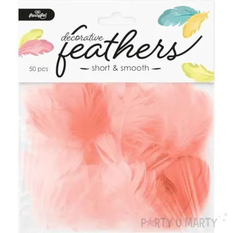 piorka dekoracyjne krotkie brzoskwiniowe partypal 5 8 cm 50 szt