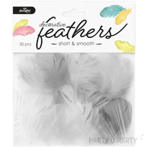 piorka dekoracyjne krotkie szare partypal 5 8 cm 50 szt