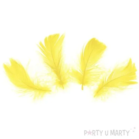 piorka dekoracyjne krotkie zolte partypal 5 8 cm 50 szt