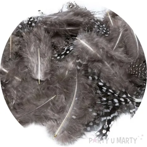 piorka dekoracyjne nakrapiane czarny brewis 4 10 cm 50 szt