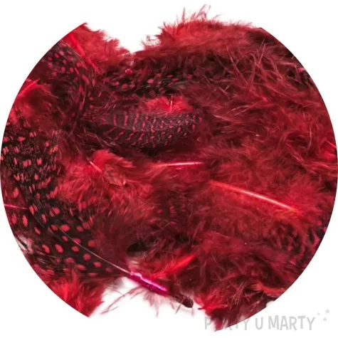 piorka dekoracyjne nakrapiane czerwony brewis 4 10 cm 50 szt