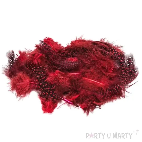 piorka dekoracyjne nakrapiane czerwony brewis 4 10 cm 50 szt