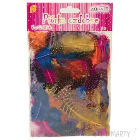 piorka dekoracyjne nakrapiane mix aliga 3g