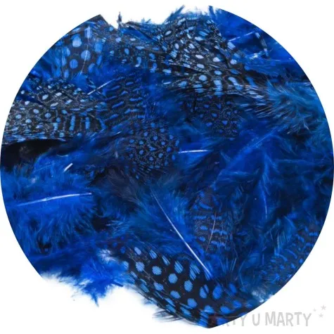 piorka dekoracyjne nakrapiane niebieski brewis 4 10 cm 50 szt