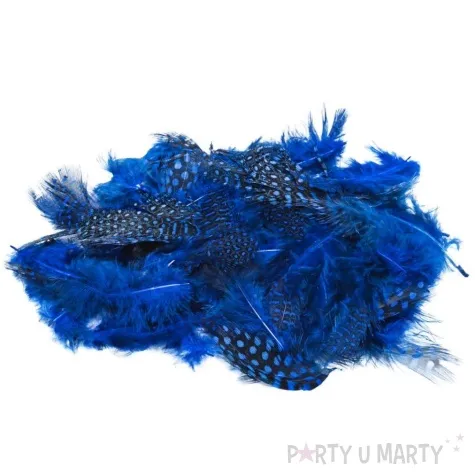 piorka dekoracyjne nakrapiane niebieski brewis 4 10 cm 50 szt