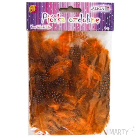 piorka dekoracyjne nakrapiane pomaranczowe aliga 3g