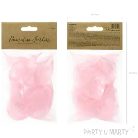 piorka dekoracyjne solid rozowe jasne partydeco 3g