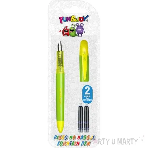 pioro wieczne na naboje niebieskie zielono zolte titanum