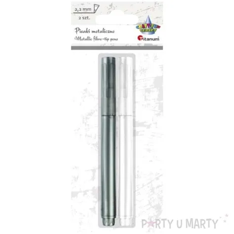pisaki metaliczny bialy srebrny titanum 2 szt