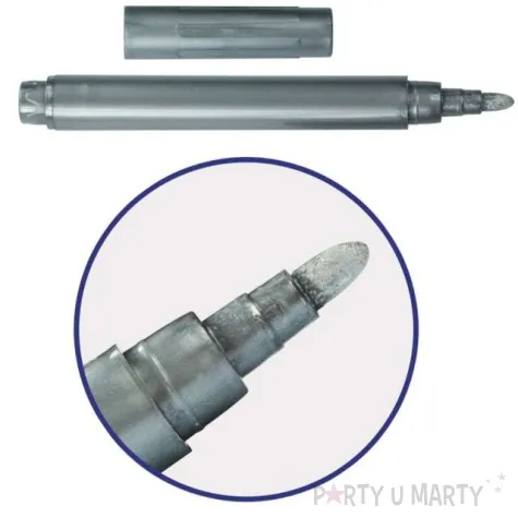 pisaki metaliczny bialy srebrny titanum 2 szt