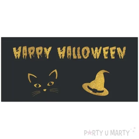 plakat czarownica i kot happy halloween congee 70x30 cm