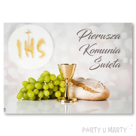 plakat komunia ihs chleb i wino 68x48 cm