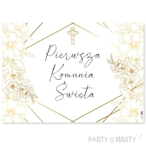 plakat komunia ihs gold line 68x48 cm