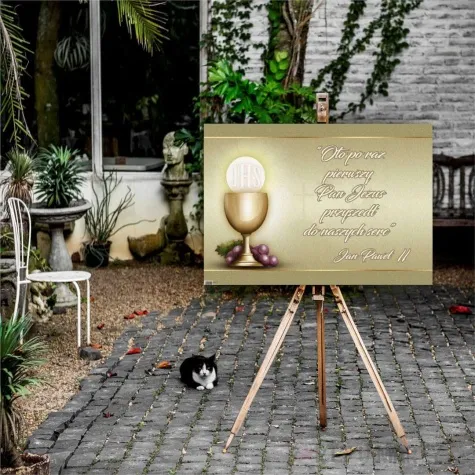 plakat komunia ihs jan pawel ii cytat 68x48 cm