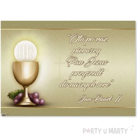 plakat komunia ihs jan pawel ii cytat 68x48 cm