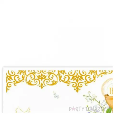plakat komunia ihs pierwsza komunia swieta z kielichem i ornamentem deco mariage 60x25 cm