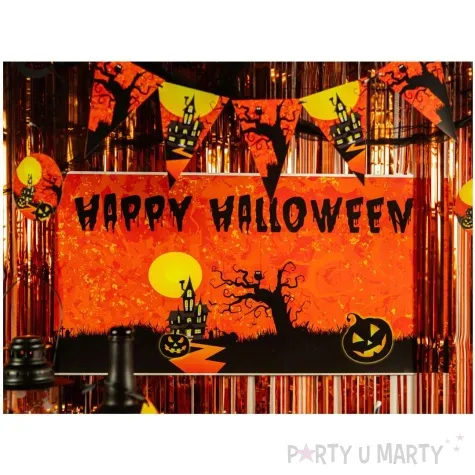 plakat nawiedzony dom happy halloween congee 70x30 cm