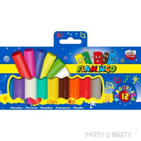 plastelina szkolna mix flamingo 12 szt