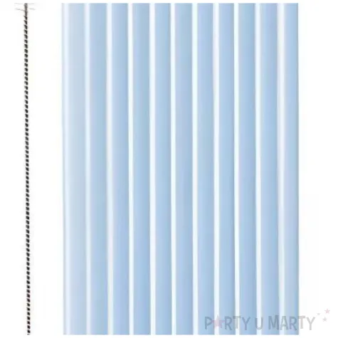 plastikowe slomki wielokrotnego uzytku na urodziny piknik falbanka blekitne pastelowe 12 szt