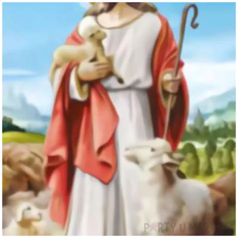 pocztowka radosnych swiat jezus i baranki maki 104 x 147 mm