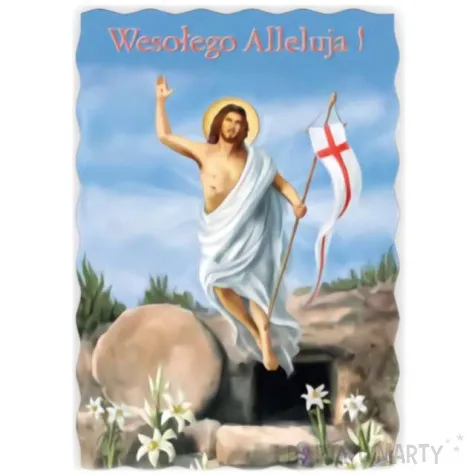 pocztowka wesolego alleluja jezus zmartwychwstaly maki 104 x 147 mm