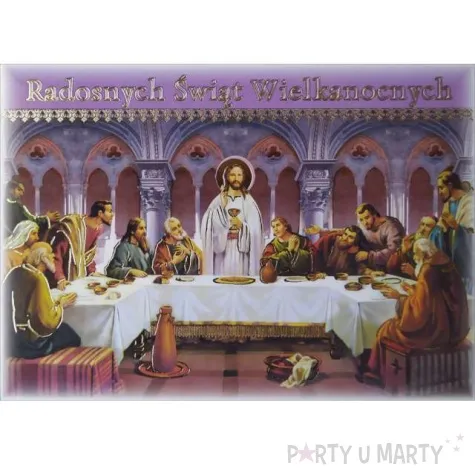 pocztowka wesolego alleluja wieczerza maki 104 x 147 mm