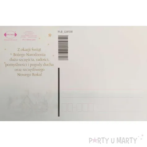 pocztowka wesolych swiat stroik z mikolajkami maki a6