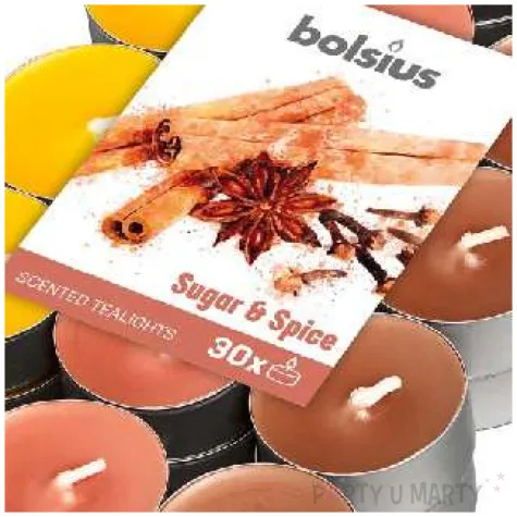 podgrzewacz zapachowy miks kolorow cynamon pomaranczowy bolsius 4h 30 szt