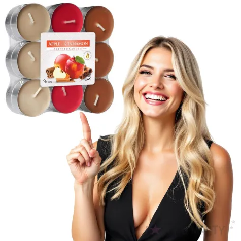 podgrzewacz zapachowy miks kolorow jablko cynamon bispol 4h 18 szt