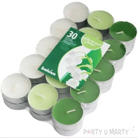 podgrzewacz zapachowy miks kolorow konwalia zielony bolsius 4h 30 szt