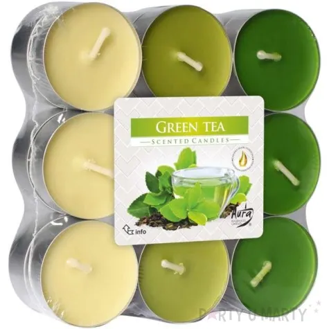 podgrzewacz zapachowy miks kolorow zielona herbata bispol 4h 18 szt