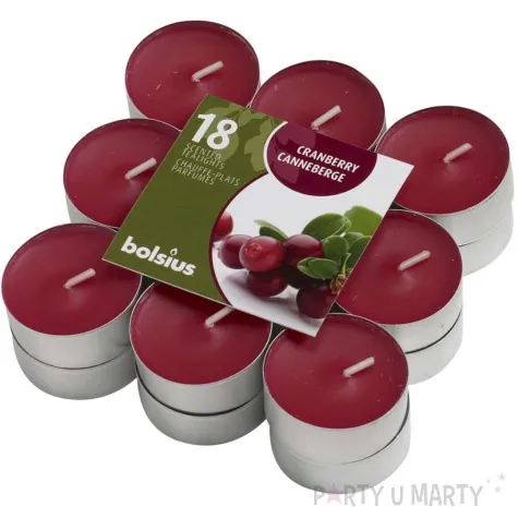 podgrzewacz zapachowy zurawina bordowy bolsius 4h 18 szt