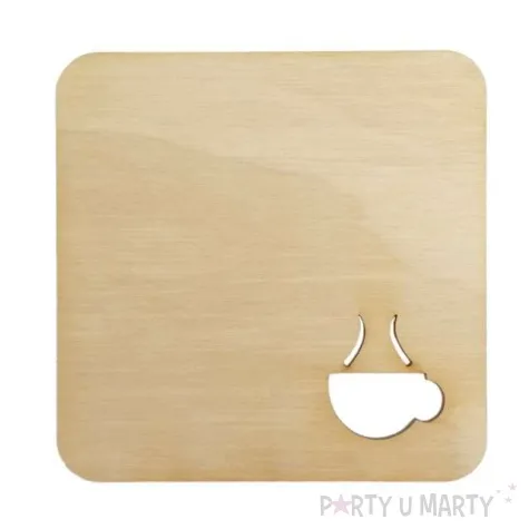 podkladka drewniana herbata kwadratowa 10 cm