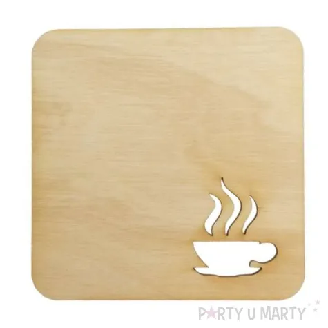 podkladka drewniana kawa kwadratowa 10 cm